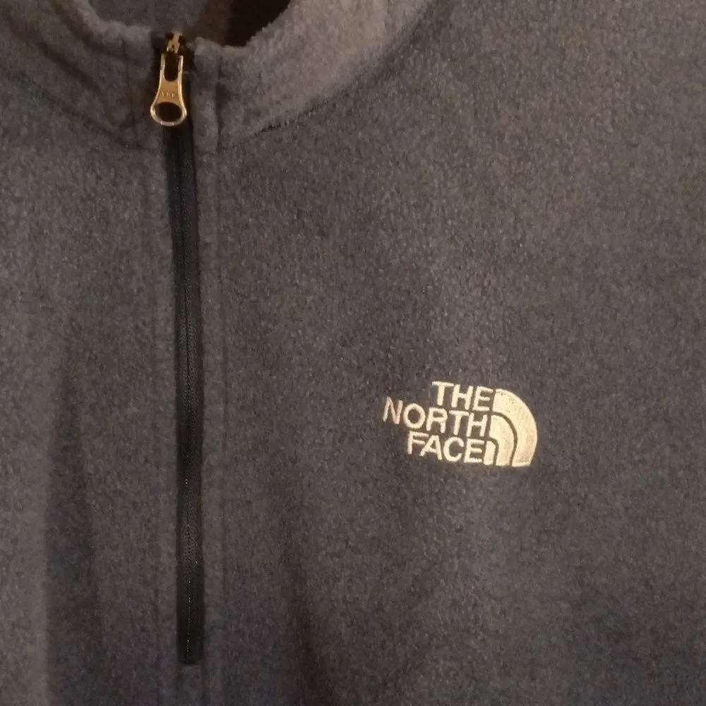 The North Face Men's 1/4 Zip Blue Pull Over Fleece Jacket Sz L